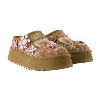 UGG Womens Bea Mary Slide Brown Calfskin