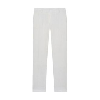Brooks Brothers Tailored Linnen Broek - Dames - Straight fit broeken - Wit - S - Linnen - Broeken