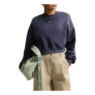 Nike (WMNS) Nike Studio Fleece Medium Weight Oversized Cropped Crew Gridiron Sail IM8497-013