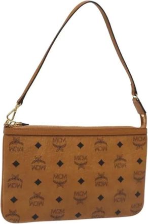 MCM Pre-owned Shoulder Bags, female, Brown, Size: ONE SIZE Pre-owned Leather Clutch