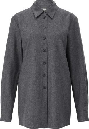Khaite Luxe Oversized Shirt Auryn - Dames - Overhemden - Grijs - S - Wol - Overhemden