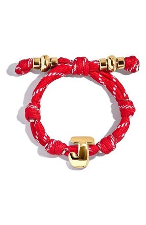 BaubleBar Knotty Initial Bracelet in Red J at Nordstrom