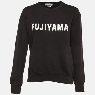 Isabel Marant Black Cotton Fleece Fujiyama Embroidered Sweatshirt M