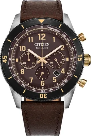 Citizen Terra Force Chronograph Brown Dial Mens Watch CA4746-08X