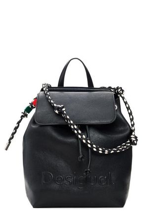 Desigual Mini Logo Embossed Convertible Backpack in Black at Nordstrom