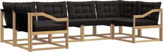 vidaXL Conjunto De Sof&aacute;s De Exterior 6 Uds. Blanco Y Negro Vidaxl