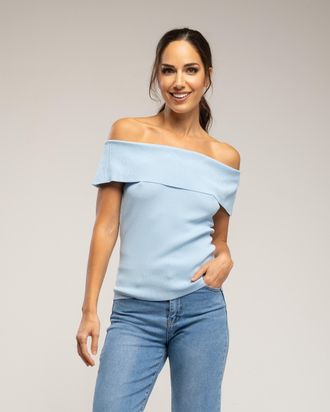 Tantra Gebreide top met lurex en een boothals