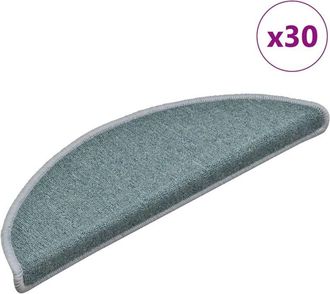 vidaXL Alfombrillas Para Escaleras 30 Unidades 56x17x3 Cm Azul Mar Semicircular Vidaxl