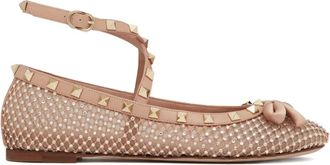 Valentino Garavani Ballerine Rockstud in rete - Rosa