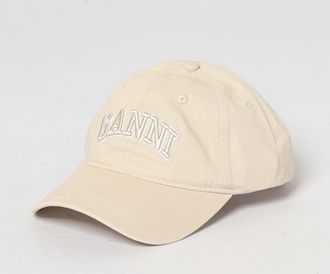Ganni Cappello Ganni in twill di cotone con logo ricamato
