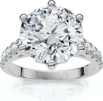 Pompeii3 3.40Ct Round Diamond Engagement Ring Lab Grown in White or Yellow Gold