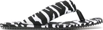 The Attico zebra-print slides - women - Fabric/Calf Leather/Fabric/Rubber - 39 - White