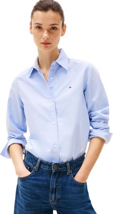 Tommy Hilfiger Womens Relaxed Fit Oxford Shirt, Blue (Mid Blue), 14