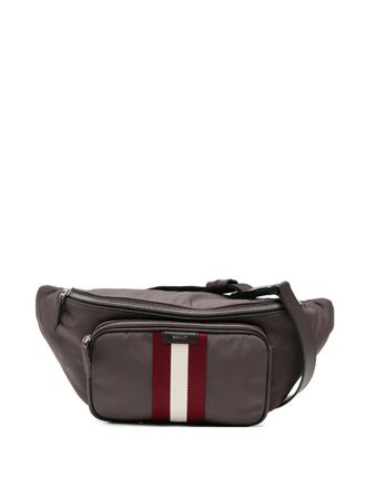 Bally stripe zip belt bag - men - Nylon - One Size - Brown