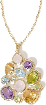 Tiramisu 14K Plated Silver 7.23 Ct. Tw. Gemstone Statement Necklace