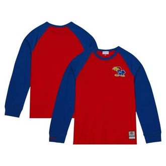 Mitchell & Ness Mens Mitchell & Ness Red Kansas Jayhawks Legendary Slub Raglan Long Sleeve T-Shirt at Nordstrom, Size Medium