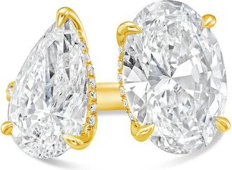 Diana M. Jewels 18KT YELLOW GOLD 2 STONE LAB GROWN DIAMOND FASHION RING WEIGHING 8.00 CTS TW