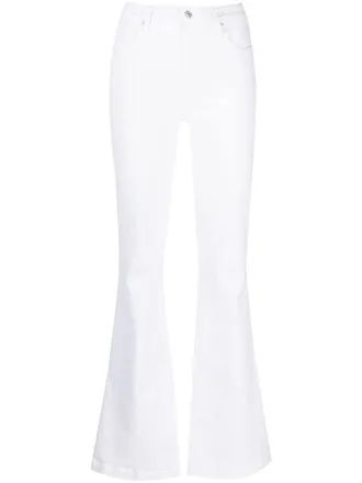 Paige Genevieve 32 high-rise flared jeans - women - Cotton/Elastane - 30 - White