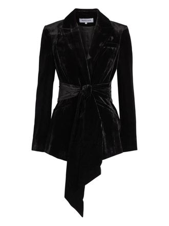 Veronica Beard Issel tie-fastening jacket - women - Rayon/Polyamide/Polyester/Elastane - 10 - Black