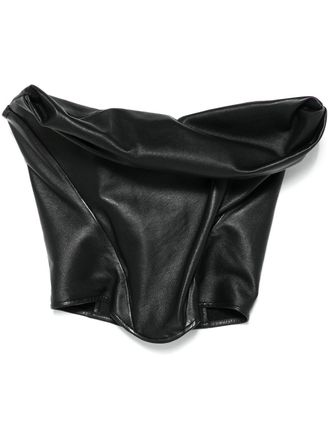 Magda Butrym draped leather corset - women - Sheepskin - 34 - Black