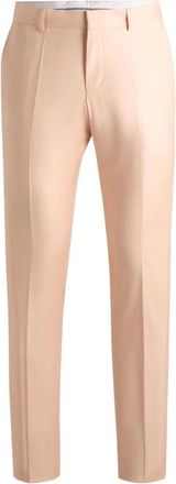 HUGO BOSS Broeken, Heren, Roze, M, Wol, Formele Satijnen Wollen Broek Licht Oranje
