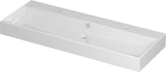 Bernacchini Unlimited wastafel - 120x45x11cm - 1 wasbak - 2 kraangaten - porselein wit glans