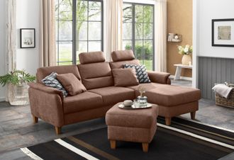 HOME AFFAIRE Ecksofa »Palmera L-Form, B: 244 cm« optional Bettfunktion & Bettkasten, Federkern