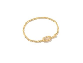 Kendra Scott Grayson Crystal Stretch Womens Bracelet Womens Bracelet Gold White Crystal