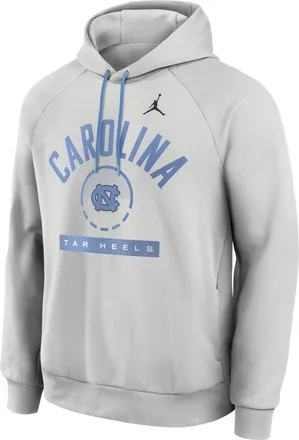 Nike Jordan Mens North Carolina Courtside Jordan Brand Dri-FIT College Pullover Hoodie in Grey | 0JEJ0DJ8NCN-USU