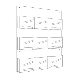 Safco Clear2c 9 Magazine Display - Clear