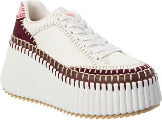 Chlo&eacute; Nama Leather & Suede Wedge Sneaker