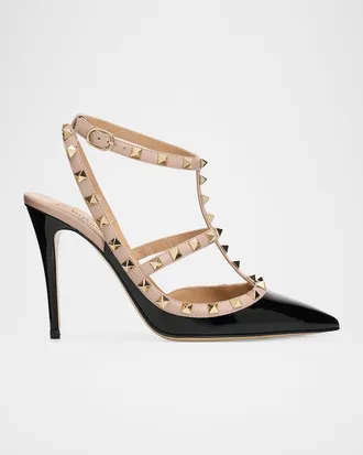 Valentino Garavani 100mm Rockstud Patent Leather Pumps