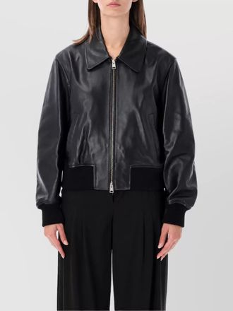 Ami lamb leather zipped jacket