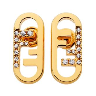 Fendi Earrings, female, Yellow, Size: ONE SIZE OLock Earrings