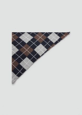 Mango Sciarpa triangolare rombi grigio scuro vigor&eacute; - Donna - Taglia unica - MANGO