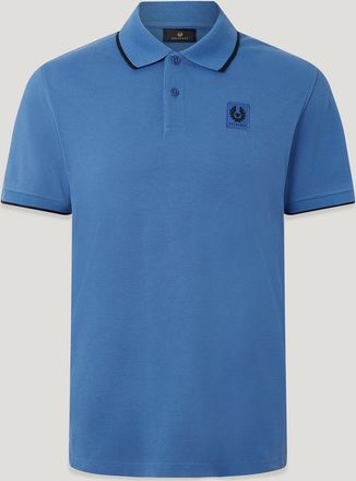 Belstaff Tipped Polo Mens Cotton Pique Marine Blue Size 2XL