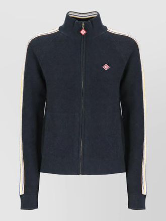Casablanca cotton wool high neck zip sweatshirt
