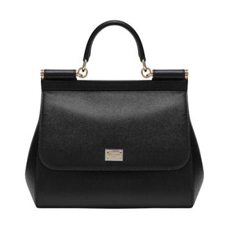Dolce & Gabbana Handbags, female, Black, Size: ONE SIZE Large Sicily Handbag