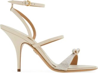 Ferragamo Sandalen verfraaid met stras - Beige