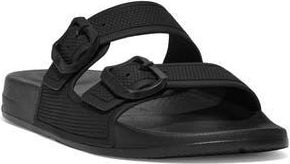 FitFlop Iqushion Two Bar Buckle Slide Sandal in All Black at Nordstrom Rack, Size 11
