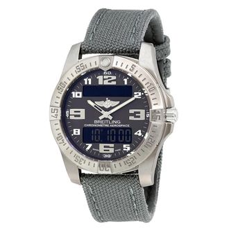 Breitling Pre-owned Breitling Aerospace Perpetual Alarm Chronograph GMT Quartz Analog-Digital Grey Dial Mens Watch E7936310/F562GCVT