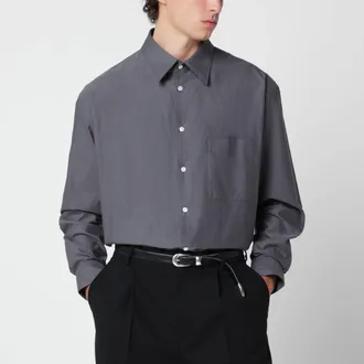 Christophe Lemaire Camicia grigia in cotone e seta