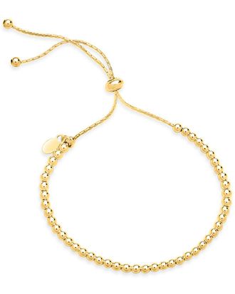 Sterling Forever 14K Plated Beaded Slider Bracelet