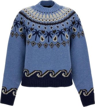 Alanui Turtleneck Jumper - female - Alanui - Turtlenecks - Blue - XS - Knitwear