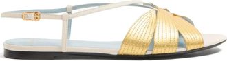 Valentino Garavani Foliefoliage sandals - women - Calf Leather/Calf Leather/Calf Leather/Nappa Leather - 35.5 - Gold