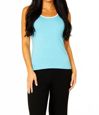 French Kyss Soft Stretch Contrast Tank Top In Surf