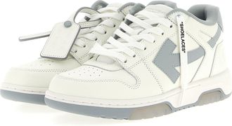 Off-white Mens Gray Leather Low Top Sneakers