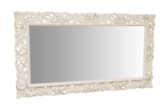Biscottini International Biscottini - Espejo De Pared De Colgar De Madera Con Acabado Blanco Antiguo Hecho En Italia