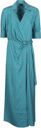 Pinko Alexandra Long Dress - female - PINKO - Wrap Dresses - Blue - XL - Dresses