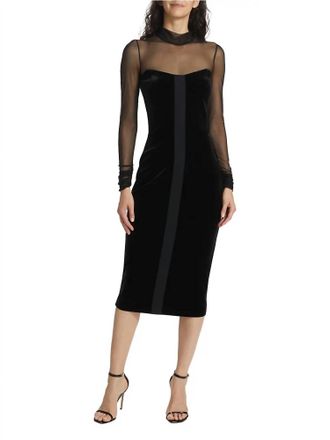 La Petite Robe Di Chiara Boni Calanta Velvet Illusion Midi-Dress In Black